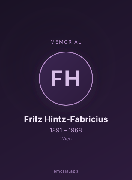 Memorial portrait of Fritz Hintz-Fabricius