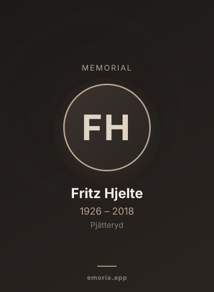 Memorial portrait of Fritz Hjelte