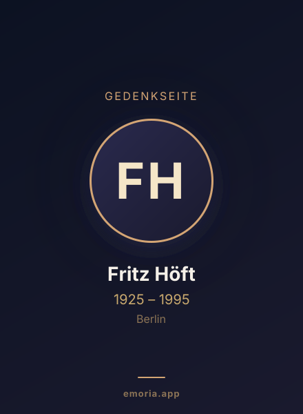 Gedenkportrait von Fritz Höft