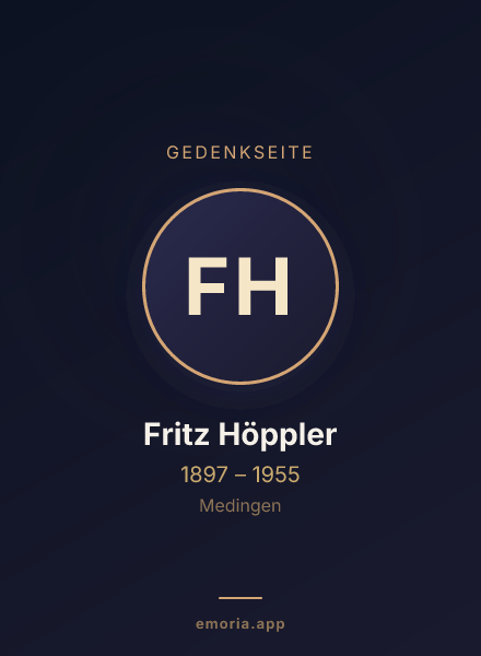 Gedenkportrait von Fritz Höppler