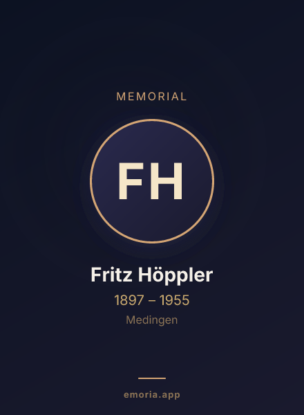Memorial portrait of Fritz Höppler