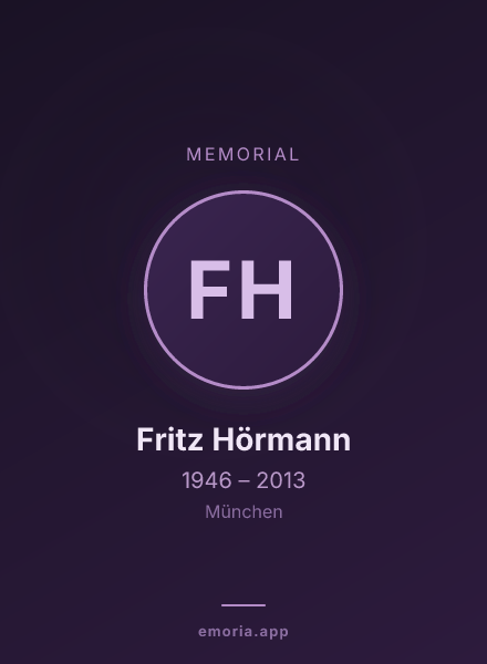 Memorial portrait of Fritz Hörmann