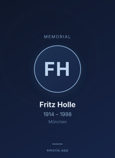 Memorial portrait of Fritz Holle