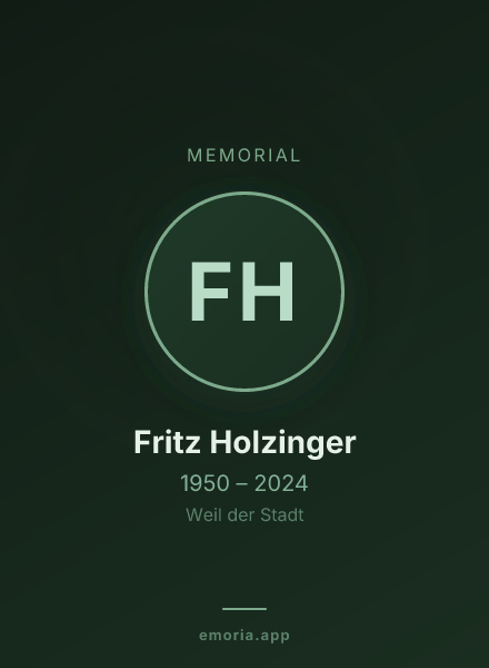 Memorial portrait of Fritz Holzinger