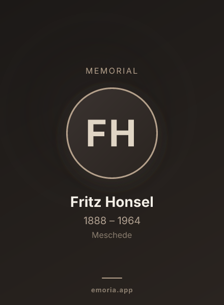 Memorial portrait of Fritz Honsel
