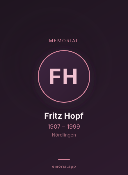 Memorial portrait of Fritz Hopf