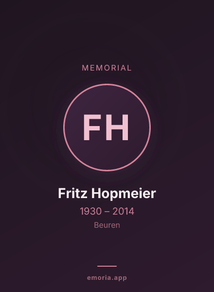 Memorial portrait of Fritz Hopmeier