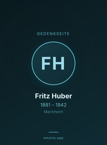 Gedenkportrait von Fritz Huber