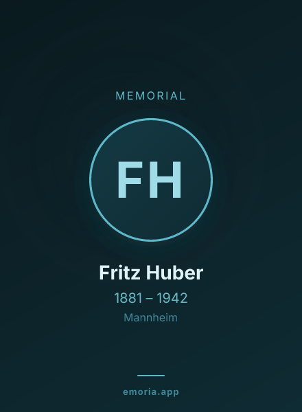 Memorial portrait of Fritz Huber