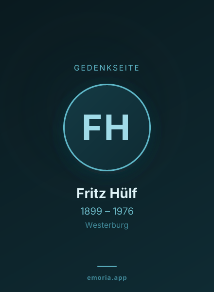 Gedenkportrait von Fritz Hülf