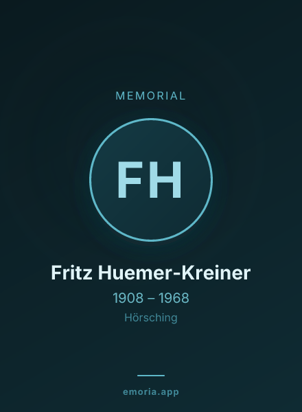 Memorial portrait of Fritz Huemer-Kreiner