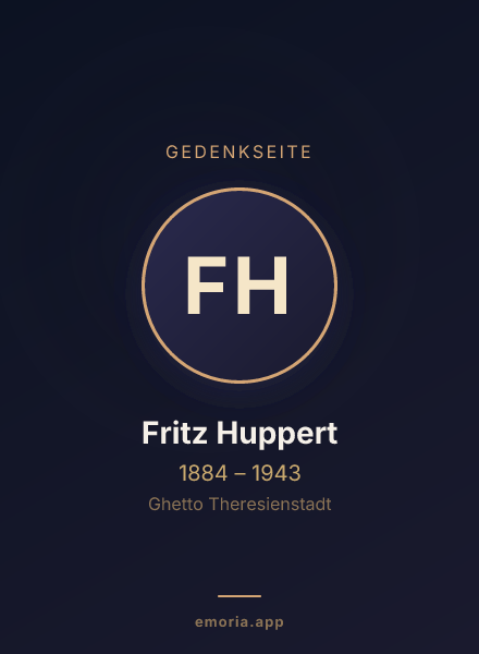 Gedenkportrait von Fritz Huppert