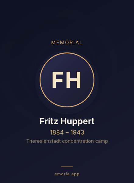 Memorial portrait of Fritz Huppert