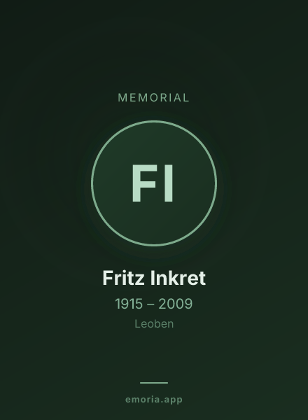 Memorial portrait of Fritz Inkret