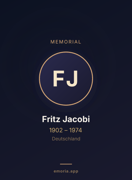 Memorial portrait of Fritz Jacobi