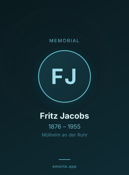 Memorial portrait of Fritz Jacobs