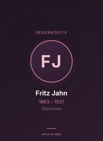 Gedenkportrait von Fritz Jahn