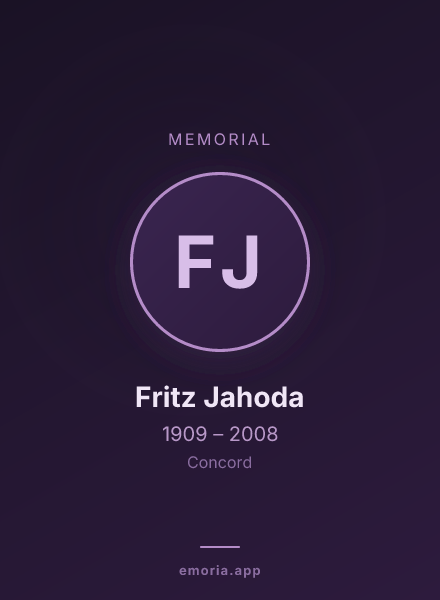 Memorial portrait of Fritz Jahoda