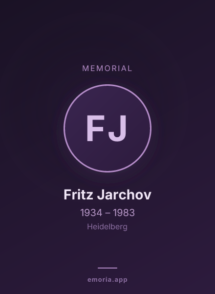 Memorial portrait of Fritz Jarchov