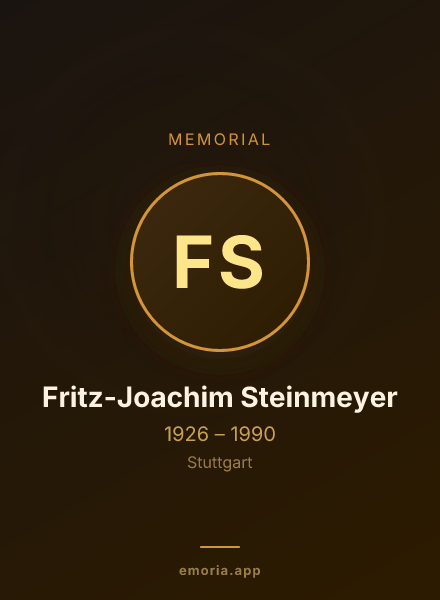 Memorial portrait of Fritz-Joachim Steinmeyer