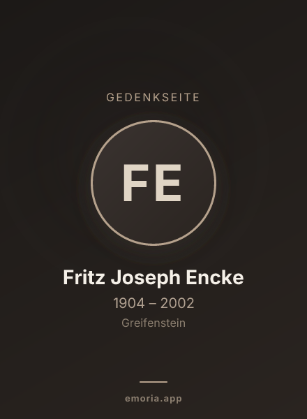 Gedenkportrait von Fritz Joseph Encke