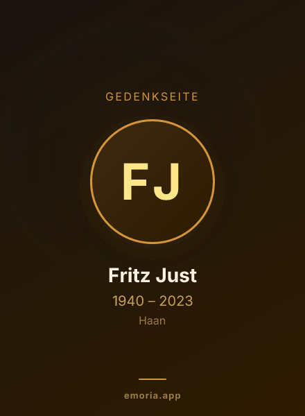 Gedenkportrait von Fritz Just