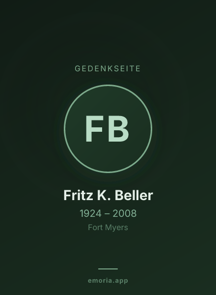 Gedenkportrait von Fritz K. Beller