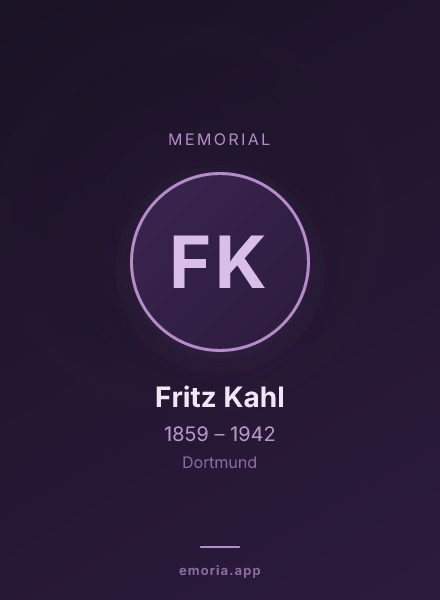 Memorial portrait of Fritz Kahl