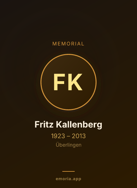 Memorial portrait of Fritz Kallenberg