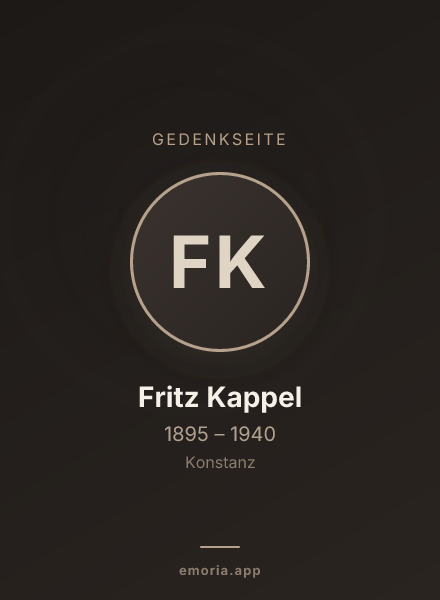 Gedenkportrait von Fritz Kappel