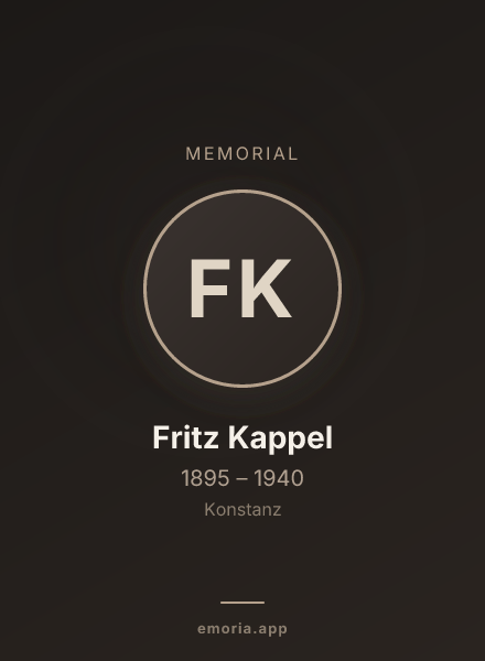 Memorial portrait of Fritz Kappel