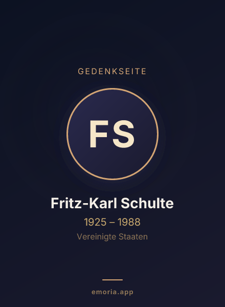 Gedenkportrait von Fritz-Karl Schulte