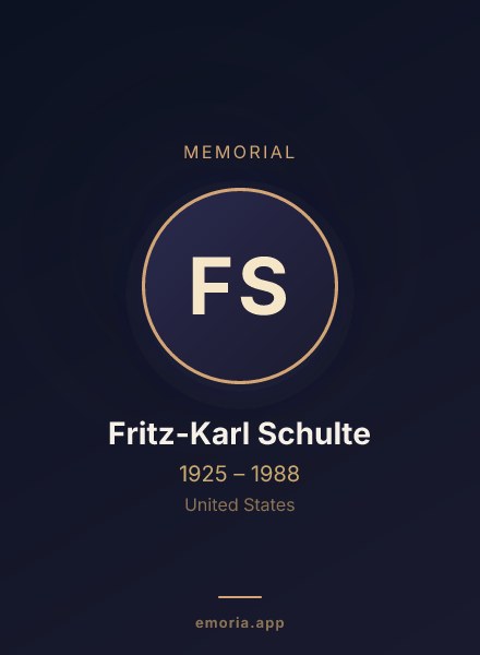 Memorial portrait of Fritz-Karl Schulte