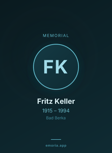 Memorial portrait of Fritz Keller