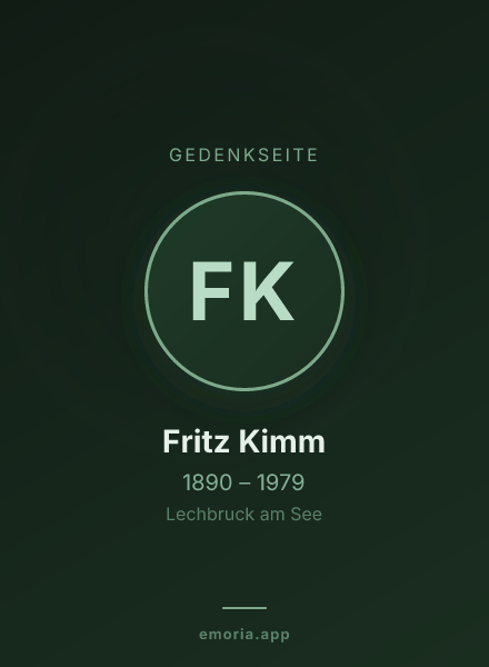 Gedenkportrait von Fritz Kimm