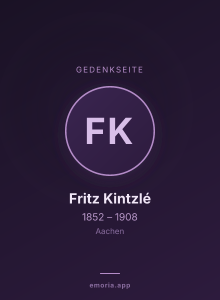 Gedenkportrait von Fritz Kintzlé