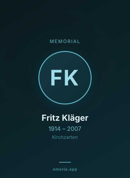 Memorial portrait of Fritz Kläger