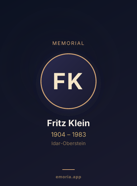 Memorial portrait of Fritz Klein