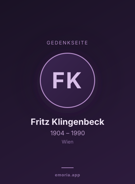 Gedenkportrait von Fritz Klingenbeck