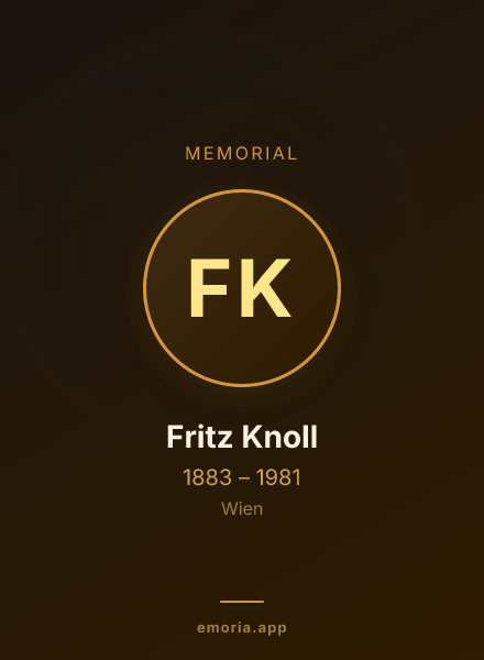 Memorial portrait of Fritz Knoll