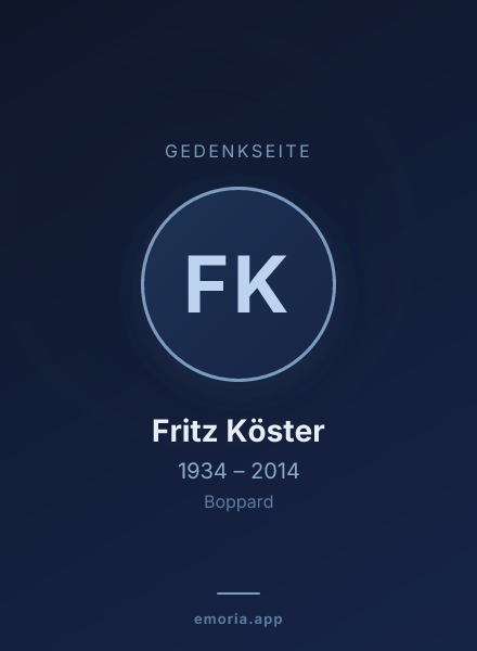 Gedenkportrait von Fritz Köster
