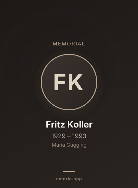 Memorial portrait of Fritz Koller