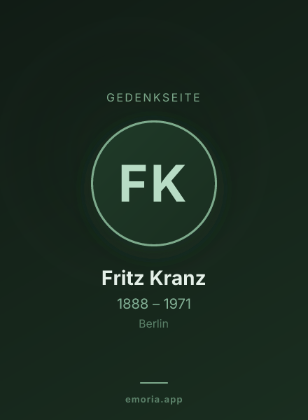 Gedenkportrait von Fritz Kranz