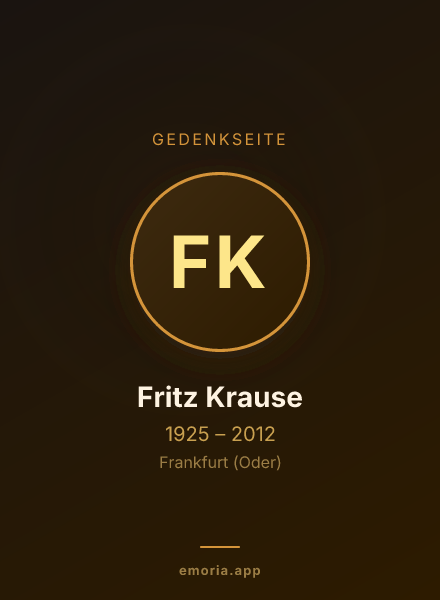 Gedenkportrait von Fritz Krause