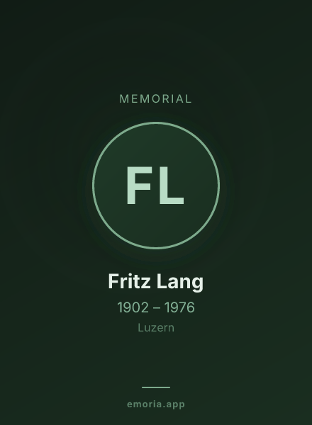 Memorial portrait of Fritz Lang