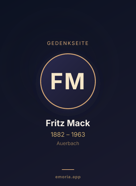 Gedenkportrait von Fritz Mack