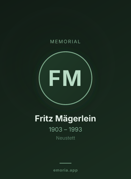 Memorial portrait of Fritz Mägerlein