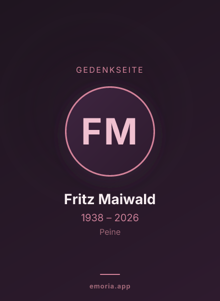 Gedenkportrait von Fritz Maiwald
