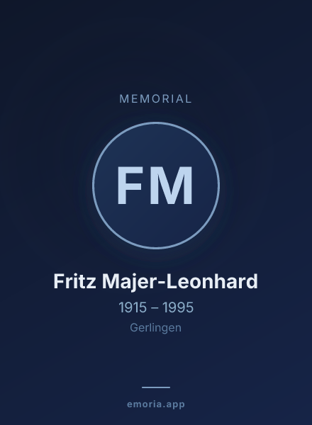 Memorial portrait of Fritz Majer-Leonhard