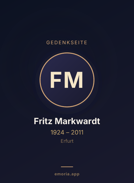 Gedenkportrait von Fritz Markwardt
